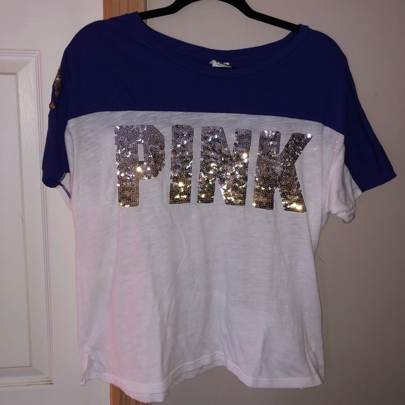 PINK Sequin Tee - Picture 1 of 4